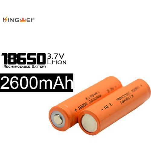 KingWei 10pcs/lot 18650 3.7V 2600mAh Capacity Rechargeable Li-ion Battery For Flashlight Headlight Toys Bateria Wholesale
