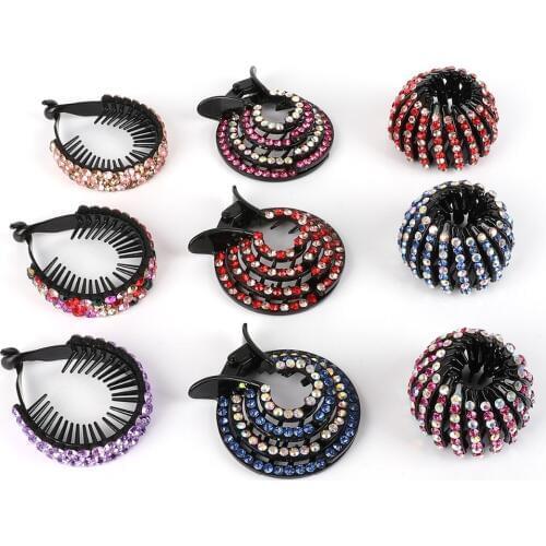 1pc Korean Crystal Hair Claw For Women Ponytail Holder Ball Head Bun Maker Expanding Hair Clips Hairpins Hair Accessories 2019