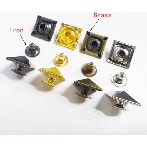 20/50sets Square Rivet Metal Pyramid Cap Rivets for Leather Craft Bag Belt Clothing Shoes Bracelets Pet Collar Decor Accessories
