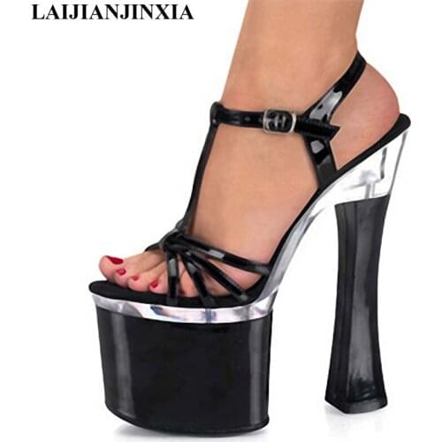 LAIJIANJINXIA Temptation Sexy Princess Comfortable Sandals 18 CM High-Heeled Shoes 7 inch Cross Ankle-Strap High-Heeled Sandals