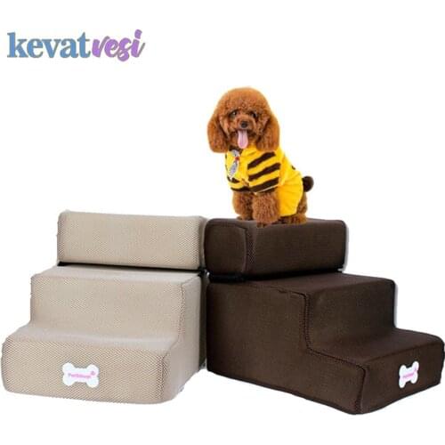 Pet Stairs Colorful Soft Sponge Steps Breathable Mesh Puppy Climbing Ladder Anti-slip Removable Cats Bed Stairs Pet Supplies