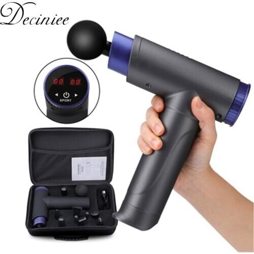 Body Massage Gun Deep Fascia Relaxation Vibration Muscle Therapy LCD Touch Screen Handheld Massager Cordless Massage Device Gift