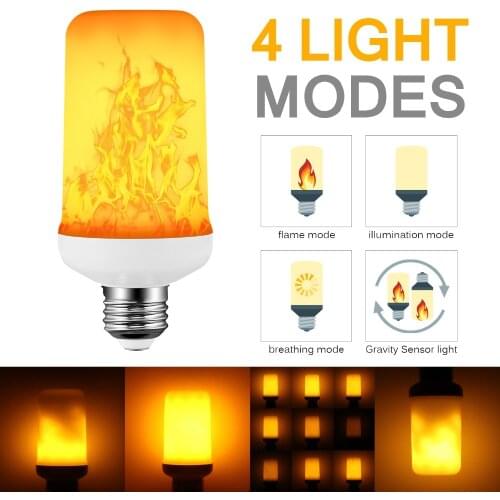 Flame light Flickering Corn LED lamp AC85-265V E27 B22 E14 Simulation Fire Burning LED Bulb 9W 15W Decorative Christmas lighting