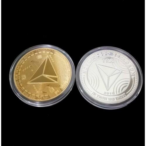 TRX Coins Metal Commemorative Coins TRX Coins Bitcoin Commemorative Coins Gift Drop Shipping