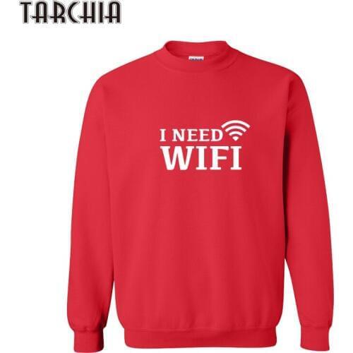 TARCHIA Men Hoodies I NEED WIFI Letter Printd Long Sleeve Brand-Clothing Mens Hoodies And Sweatshirts Fashion Sportwear Tops