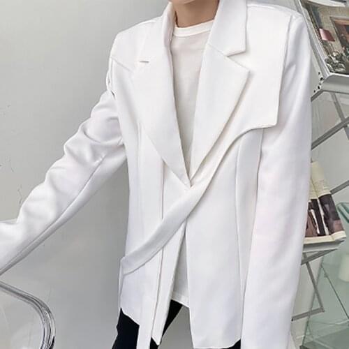 Tops 2021 Korean Style Men High-end Blazer Solid Color Suit Sense of Fried Street Loose Suit Long-sleeved Jackets S-5XL INCERUN