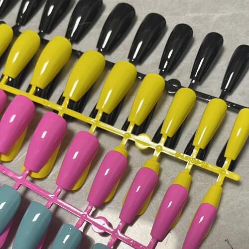 Factory Outlet Long Coffin Nails Girl Ballet Finished Nail Art Solid Color Glossy Nail Fake Nails False Nails Tips for Nails