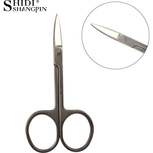 SHIDISHANGPIN 1Pcs Eyebrow Scissor Stainless Steel Beauty Makeup Manicure Eyelashes Trimmer Scissors Face Hair Removal Tools
