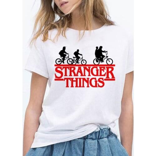 Stranger things 3 t shirt female casual Chomper monster badge tshirt women Short Sleeve funny kawaii cartoon clothing woman 2019
