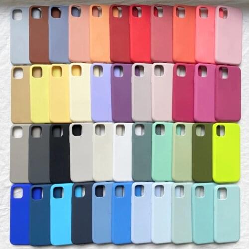 Official Original Silicone Case For iPhone 11 12 Pro MAX SE 2020 XR X 6 6s 7 8 Plus Cases For iPhone 12 mini XS Full Cover etui