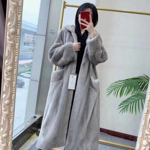Real Mink Fur Women Medium long Coat Female detachable sleeves stand coollar Mandarin Collar good quality Real Mink Fur Jacket