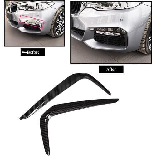 2pcs Carbon Fiber Front Fog Light Eyebrow Cover For BMW 5 Series G30 530liM 2018 Car Exterior Accessories Styling