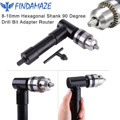 Portable Electric Drill Right-angle Drill Bit 8-10mm Hexagon Shank 90 Degree Bit Adapter Router Drill Bit Extended Drilling Tool