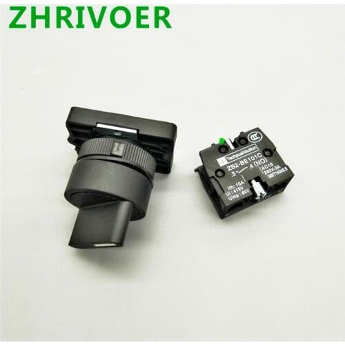 22mm XB2-ED21/XB2-ED33 2/3 Positions Latching Self-Locking Selector Push Button Switch Knob Switch 10A/600V Rotary switch
