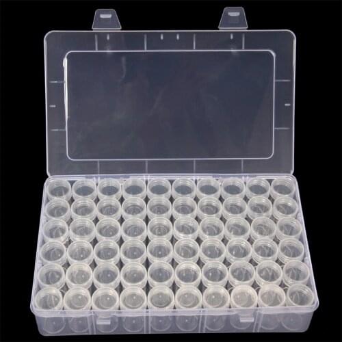 28/56/60 Bottle Transparent Plastic Storage Box Diamond Painting Accessories Removable Tool Nail Rhinestone Bead Storage Tool