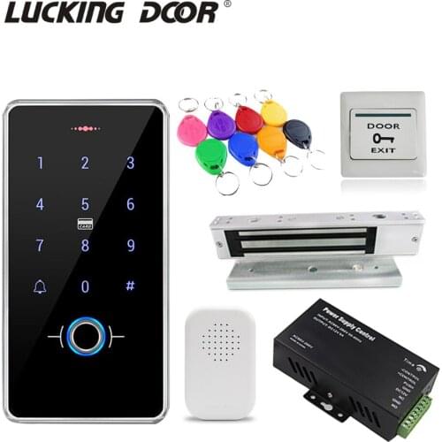 Access Control System Kit access control keypad with Magnetic Lock DC12V Power Supply with 10 RFID Keyfobs for Entry Safe