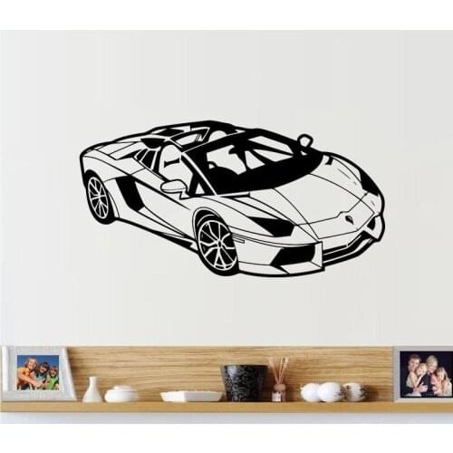 Sport Racing Car Wall Sticker Automobile Wall Decal Home Decor Boys Kids Children Room Decoration Vinyl Art Murals Poster