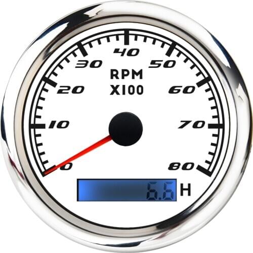 Car Boat Tachometer Gauge 3000,4000,6000,7000,8000 rpm Marine Tacho Meter with Hourmeter