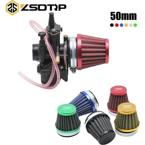 ZSDTRP Universal 50mm Motorcycle Air Filter Fit PWK KOSO KEIHIN 21 24 26 28 30mm PE 28/30mm PD30J Carburetor Tapered Cleaner
