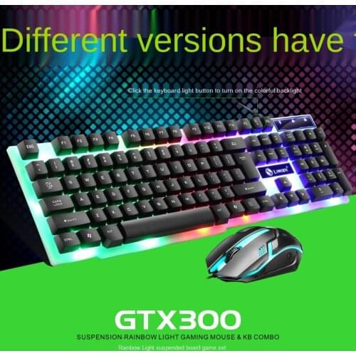 USB Wired Luminous Keybord Gamer Kit Waterproof RGB Backlit Keyboard And Rainbow Suspension Mouse Gaming Keyboard Mouse Combo