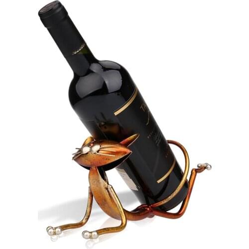 Tooarts wine rack Bottle Holder cabinet stand shelf organizer storage retro Figurines Miniatures Statues Sculptures home decor