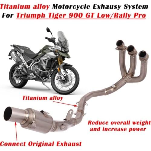 Titanium alloy Motorcycle Exhaust Escape Modify Muffler Front Link Pipe For Triumph Tiger 850 900 GT Low Rally Pro 2020 2021