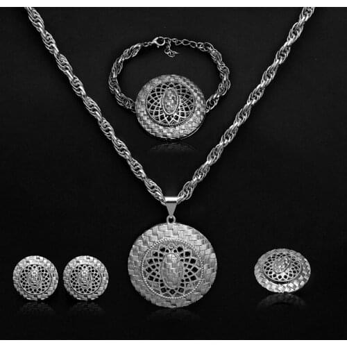 Fani 2020 nigerian Women Wedding jewelry set Exquisite Dubai Gold bridal Jewelry Set African woman Costume Jewelry Set Wholesale