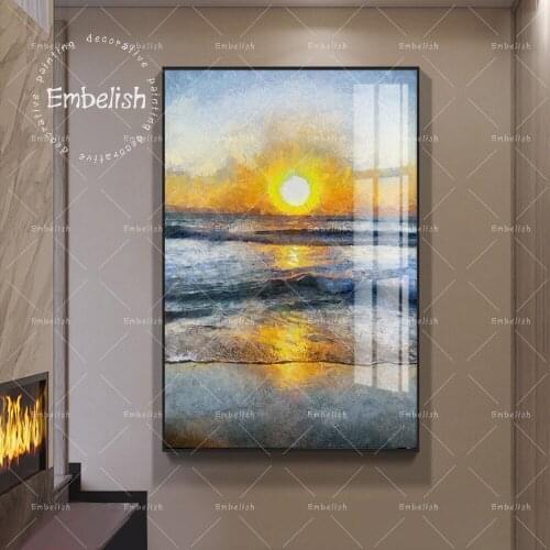 1 Pieces Modern Landscape Wall Art Pictures For Living Room Sunrise Above The Sea Modern Home Decor Posters HD Canvas Paintings