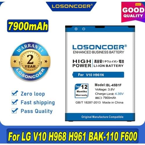 100% Original LOSONCOER 5500mAh BL-45B1F For LG V10 Battery H968 H961 BAK-110 F600 H961N H900 VS990 F600L H901