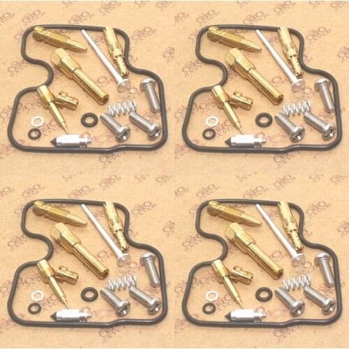 4SET For Honda CBR400RR NC29 CB400 NC31 CB400SF V-tec Carburetor Repair Kit Seal Main Slow Jets Air Mixture Screws Float Valves