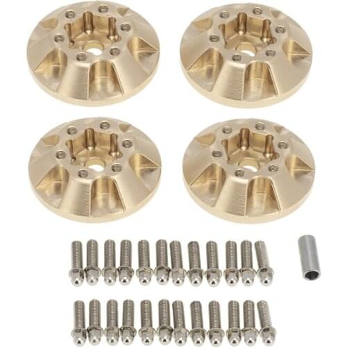 4PCS Brass 12mm Weighted Wheel Hex Hub Weights for 1/10 RC Crawler 1.9 2.2 Wheel Rim Axial SCX10 Traxxas TRX4 D90