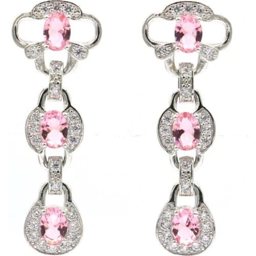 42x17mm Anniversary Jewelry Set Created London Blue Topaz For Women Silver Pendant Earrings Wholesale Drop Shipping