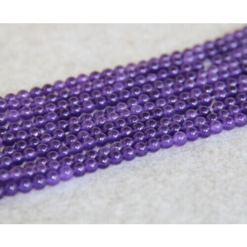 6mm Fashion Purple crystal stones chalcedony beads DIY beads round beads 15" Jewelry making design wholesale