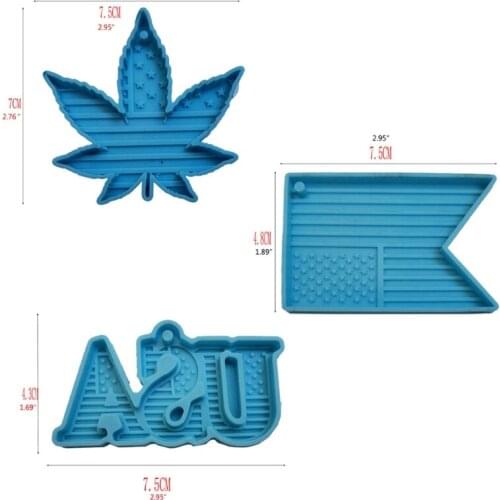 667E American Flag Keychain Epoxy Resin Mold Earrings Necklace Silicone Mould DIY Crafts Jewelry Pendants Casting Tool