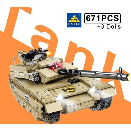 671pcs City Military Main Battle Tank 99 Type Building Blocks WW2 Army Soldier Weapon Police Bricks For Children Boy Toys Gifts