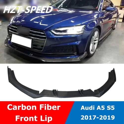A5 S5 Carbon Fbier Four-wheel Drive Front Shovel Chin Bumper Lip Spoiler For Audi A5 S-line S5 2017-2019