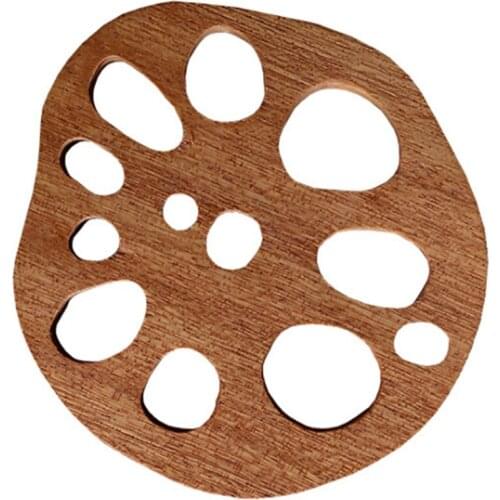 10PCS Wooden Potholder Kitchen Cartoon Placemat Cute Lotus Root Coaster Kung Fu Tea Coaster Desktop Wooden Mat