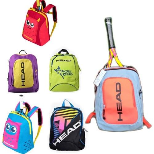 Head Children Tennis Bag Backpack Kids Tennis Backpack Small Backpack Cartoon Head Tennis Racket Bag For 1-2 Tennis Racket Pack