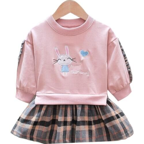 Toddler Fall Dresses Kids Clothes Knee-length Casual Party Dresses for Girls Full Long-sleeve Dress Ball Gown Embroidery