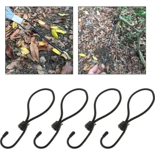 4 Pcs Bungee Hook Ties - Tarpaulin Tarp Bungee Elastic Stretch Straps with Metal Hooks for Camping Outdoor