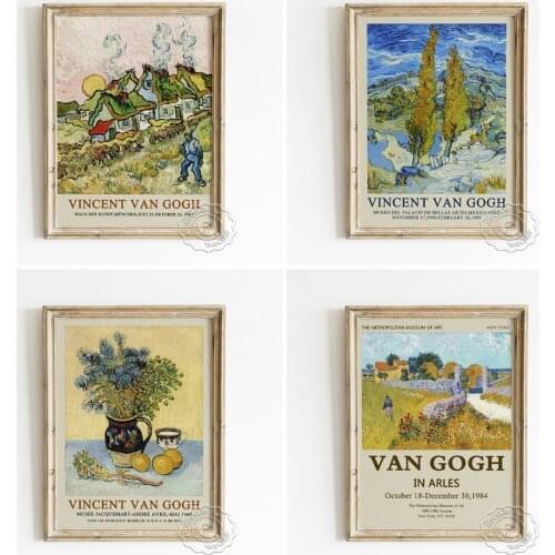 Vincent Van Gogh Dish With Citrus Fruit Poster, The Poplars At Saint-Remy Canvas Painting, Houses And Figure Home Decor Picture