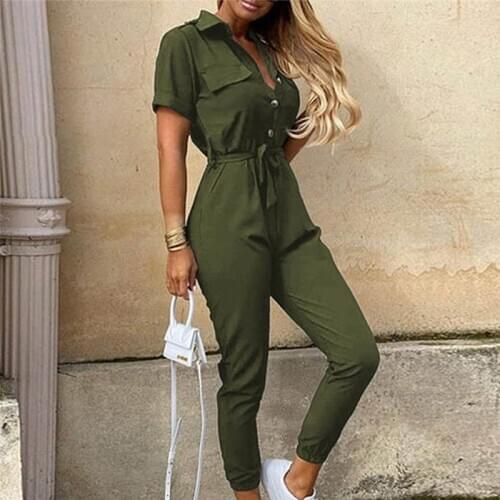 Streetwear White Sexy Bodycon Jumpsuit Women Overalls Rompers 2021 Short Sleeve Skinny Summer Womens Jumpsuit