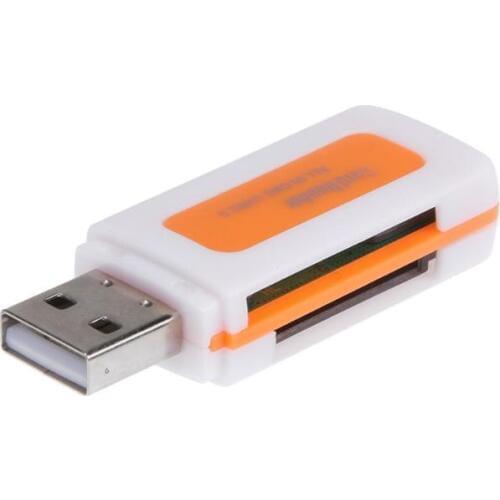 Mini USB2.0 4 Card Slots Smart Card Reader SD/MMC TF MS M2 Card Reader For SD/Mini-SD/SD Ultra/MMC/MMCII/RS-MMC/HS-MMC/SDHC
