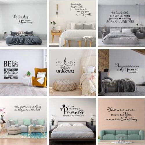 Cartoon unicorn sentence Wall Sticker Pvc Removable Kids Room Nature Decor Wall Art MURAL Drop Shipping