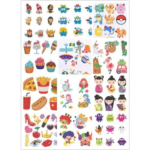 Freezer stickers Cartoon Fridge magnet Kits for Kids , 5D DIY Diamond Kits Paint by Numbers Handmade Sticker Arts for Children