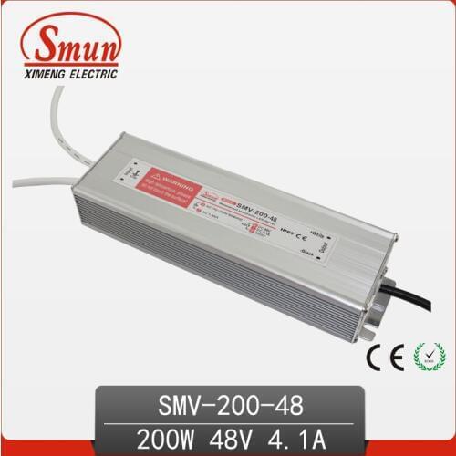 200W 48V 4A Outdoor Waterproof IP67 Switching Led Driver Led Power Supply With CE RoHS SMV-200-48