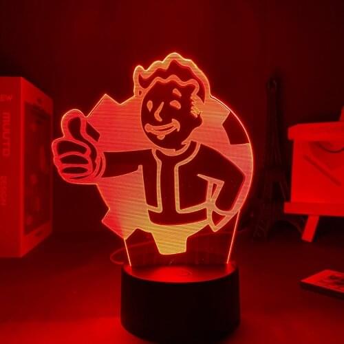 Game Fallout Shelter Logo Usb Table Lamp Led Night Light for Kids Child Bedroom Decoration Cool Event Prize Nightlight Colorful