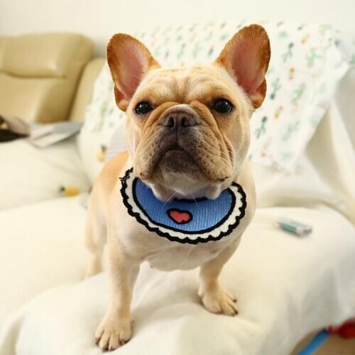 New Fashion Cute Pet Dog Cat Saliva Towel Love Bib Collar Teddy Bear Triangle Scarf Small Dogs Collar