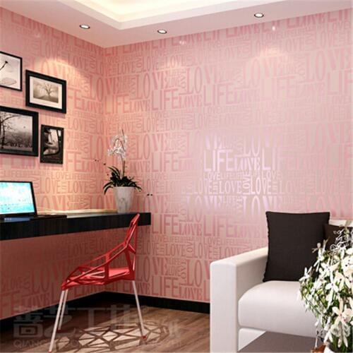 Beibehang Love stereo fashion 3d English letter wallpaper modern Korean non-woven living room bedroom TV background wallpaper