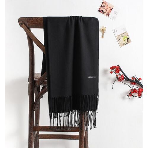 Solid Color Imitate Cashmere Scarf Woman Keep Warm Will Shawl Joker Scarf Annual Meeting